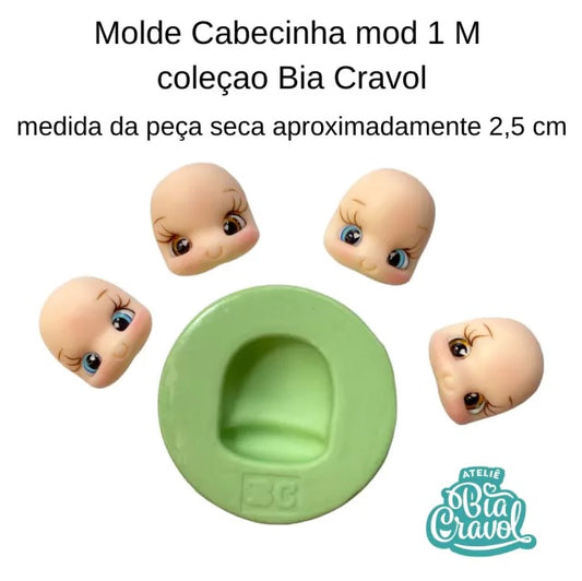 Molde de Silicon Cabecinha mod 01 Tam M cod 150