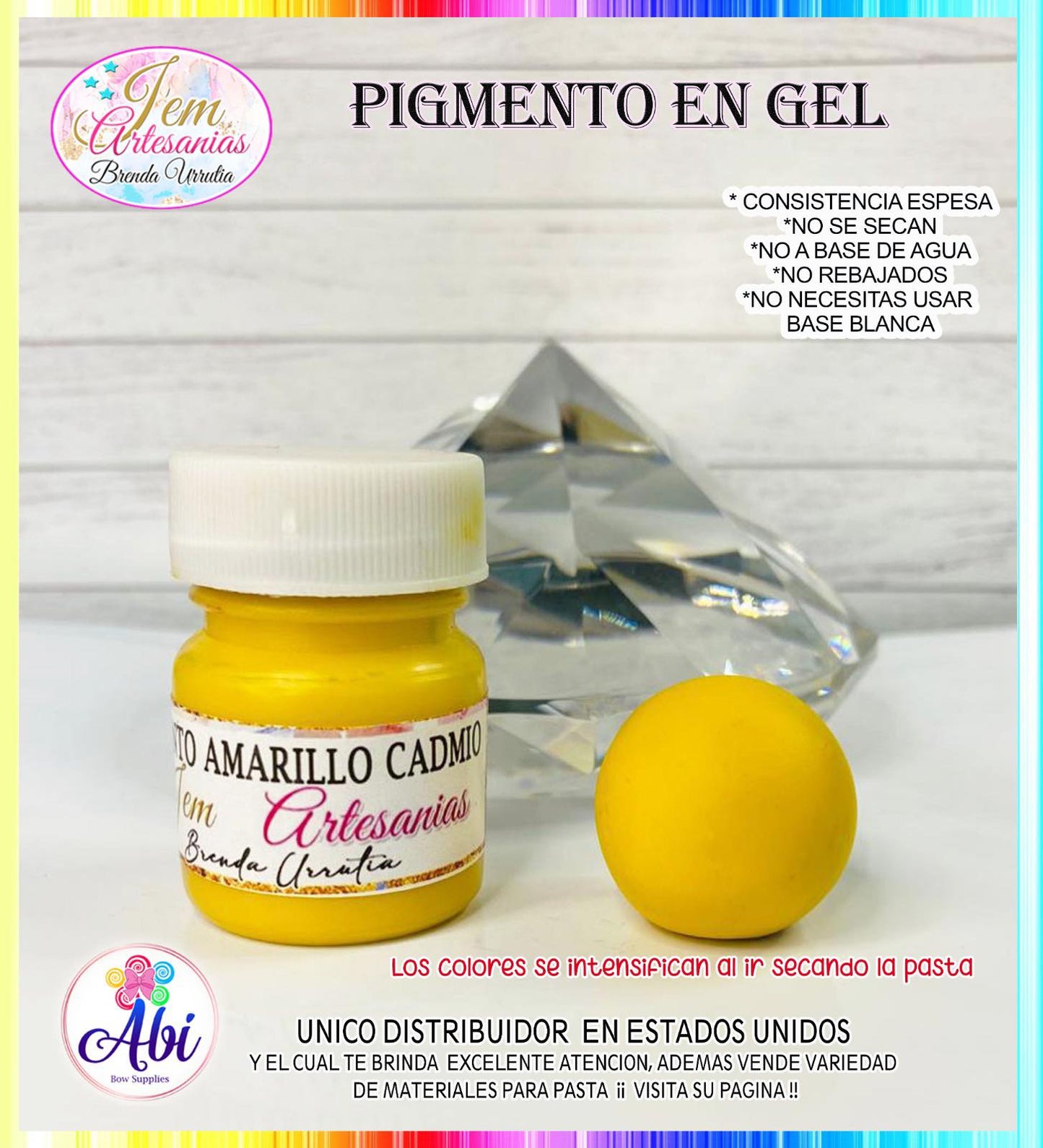 Pigmento en Gel Color Amarillo Cadmio BU