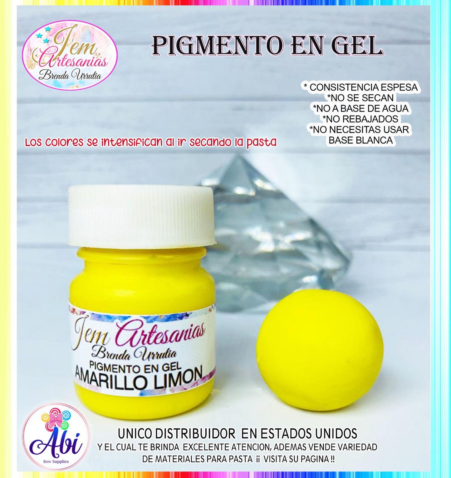 Pigmento en Gel color Amarillo Limon BU