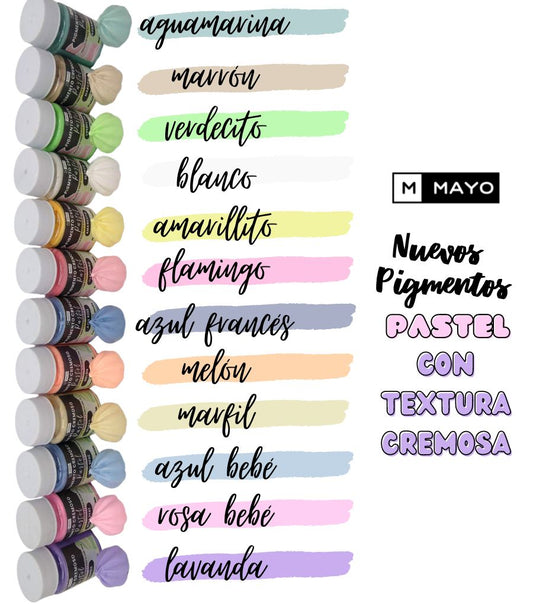 Gama de pigmentos pastel textura cremosa (12 colores)