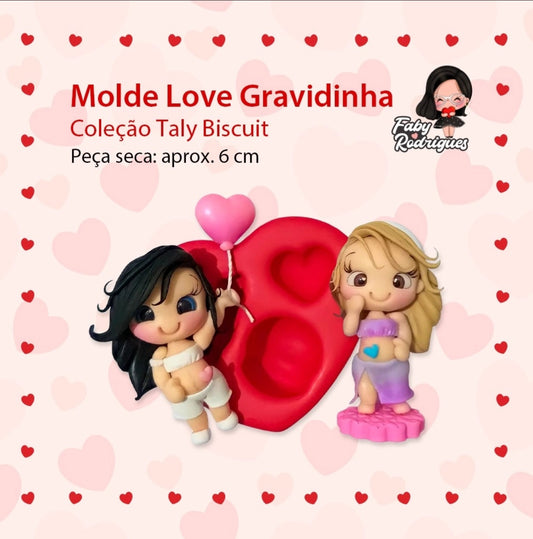 Molde de Silicon Love Gravidinha FR
