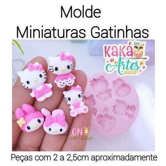 Molde de Silicon Miniaturas Gatinhas