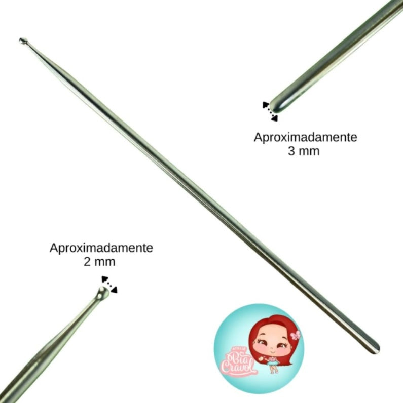 Herramienta de Acero Inoxidable Mini Boleador com ponta Agulha BA02