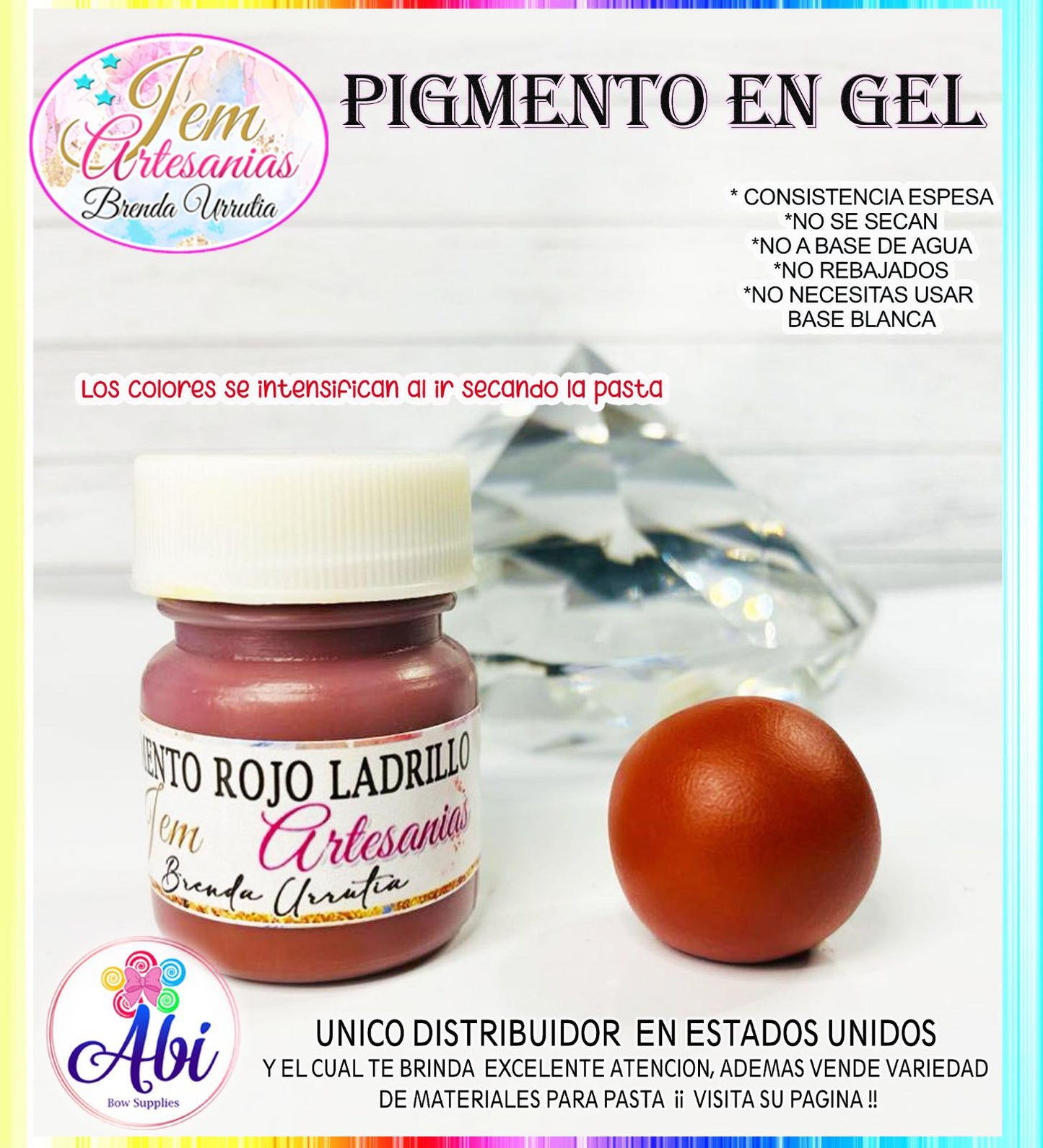 Pigmento en Gel color Rojo Ladrillo BU