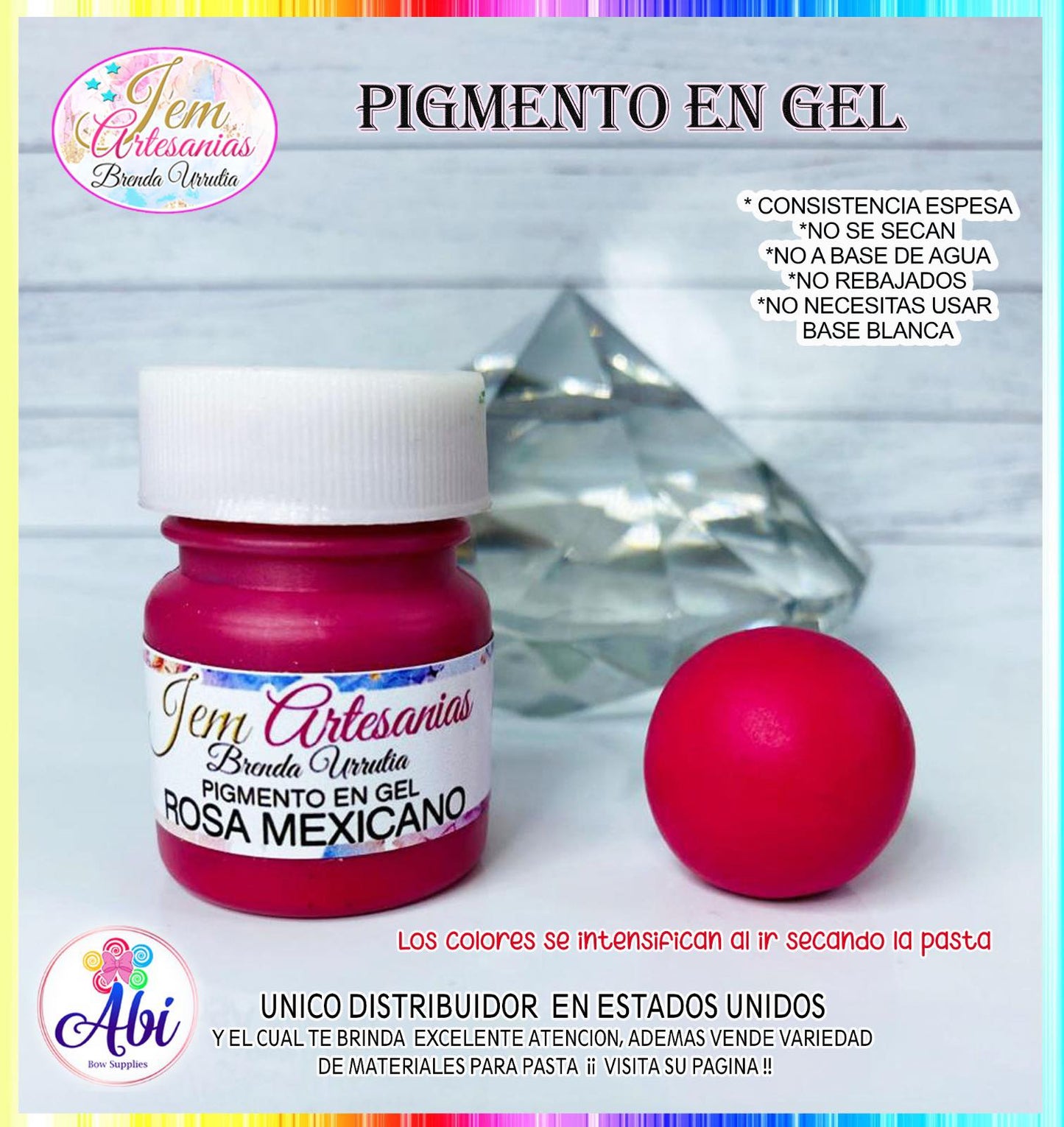 Pigmento en Gel color Rosa Mexicano BU