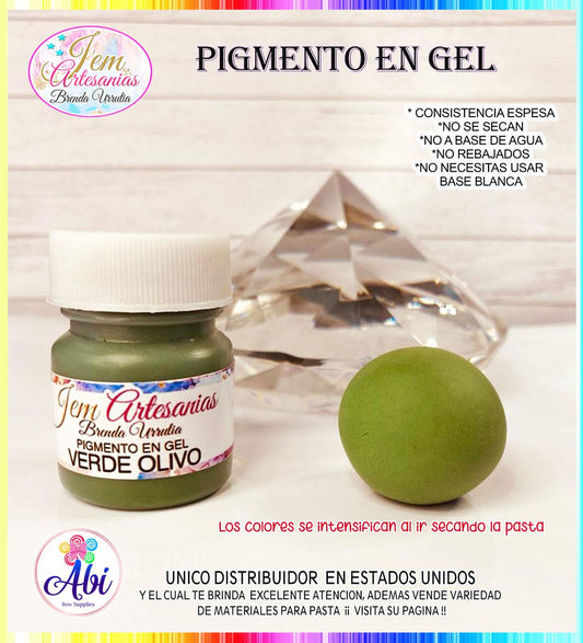 Pigmento en Gel color Verde Olivo BU