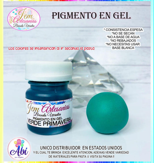 Pigmento en Gel color Verde Primavera BU