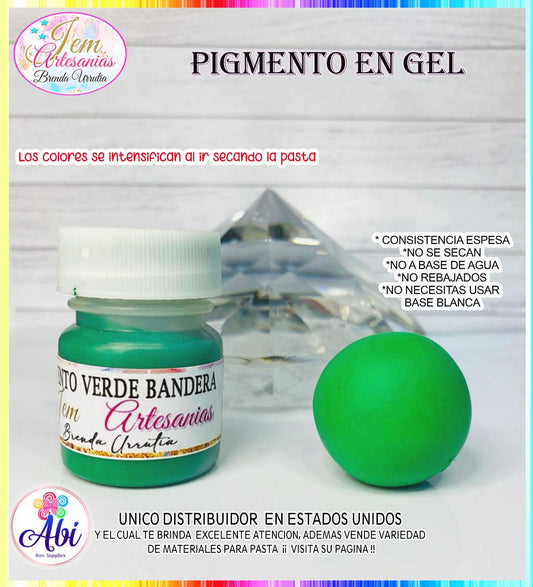 Pigmento en Gel color Verde Bandera BU