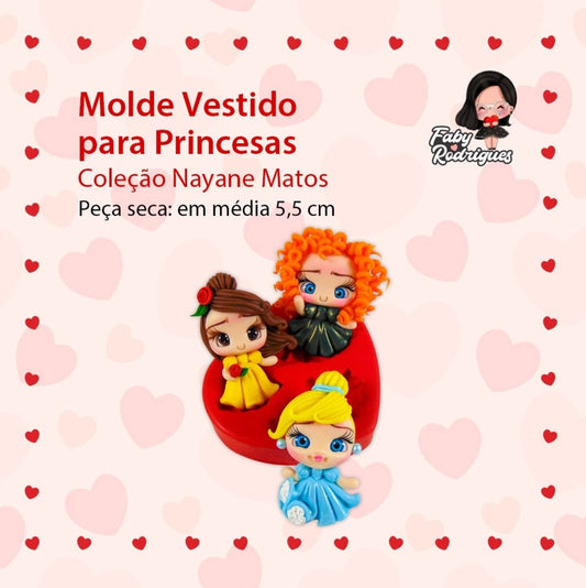 Molde de Silicon Vestidos para Princesas. Faby Rodrigues