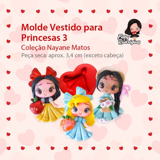 Molde de Silicon Vestido para Princesas 3 FR
