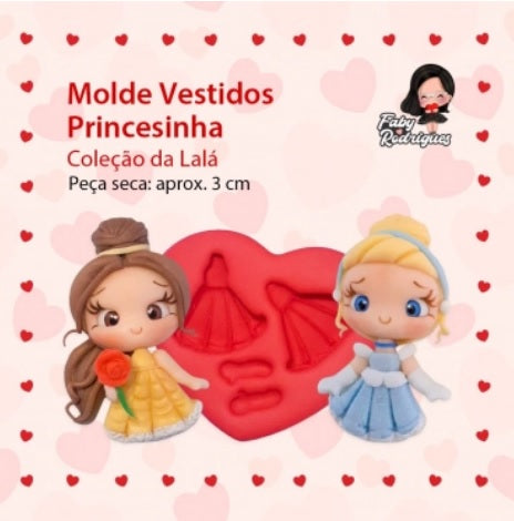 Molde de Silicon Vestidos Princesinha